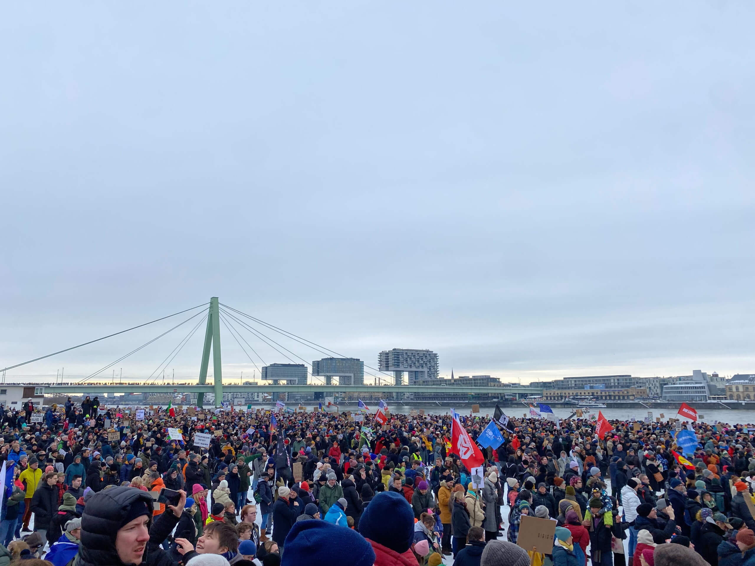 Demonstration an der Deutzer Werft in Köln am 21. Januar 2024. Quelle: Max Hillenberg/CORRECTIV.